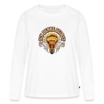 Ich Denke Selbst - Frauen Premium Bio Langarmshirt - Weiß - Vorne - Julia (174cm)