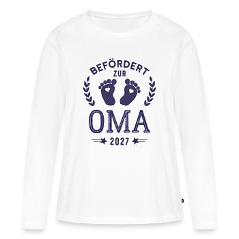 Befördert zur Oma 2027 Neue Großmutter - Frauen Premium Bio Langarmshirt - Weiß - Vorne - Julia (174cm)