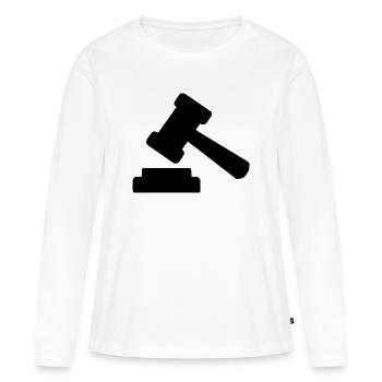 Avocat Droit Droit Avocat Balance Droit Judiciaire - T-shirt manches longues Premium bio Femme - blanc - Devant - Julia (174cm)
