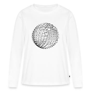 Sphère paramétrique - T-shirt manches longues Premium bio Femme - blanc - Devant - Julia (174cm)