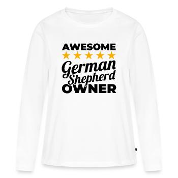 Bester Schäferhund Besitzer - Frauen Premium Bio Langarmshirt - Weiß - Vorne - Julia (174cm)