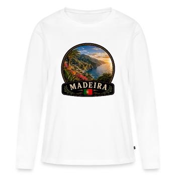 Madeira Funchal Paradies Blumen Atlantik Urlaub - Frauen Premium Bio Langarmshirt - Weiß - Vorne - Julia (174cm)