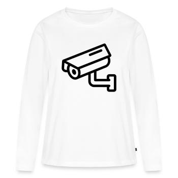 caméra de surveillance - T-shirt manches longues Premium bio Femme - blanc - Devant - Julia (174cm)