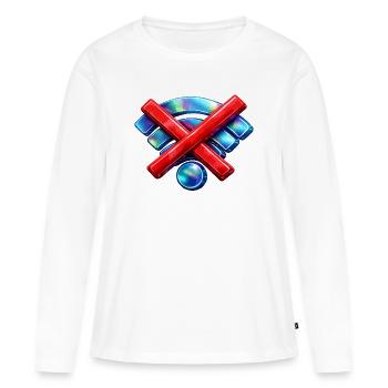 Pas de WIFI - T-shirt manches longues Premium bio Femme - blanc - Devant - Julia (174cm)