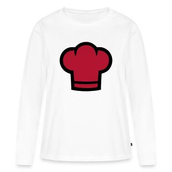 Chapeau de chef Boulanger Pâtissier Chef Pizzeria Logo Gastro - T-shirt manches longues Premium bio Femme - blanc - Devant - Julia (174cm)