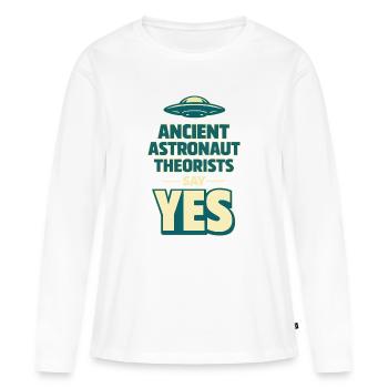 Uralter Astronaut Ja - Frauen Premium Bio Langarmshirt - Weiß - Vorne - Julia (174cm)