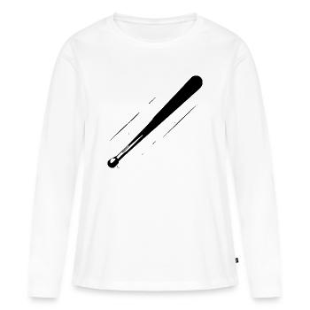 Croquis de batte de baseball - T-shirt manches longues Premium bio Femme - blanc - Devant - Julia (174cm)