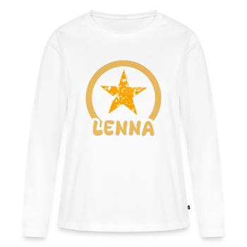 Lenna - T-shirt manches longues Premium bio Femme - blanc - Devant - Julia (174cm)