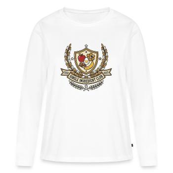 Pas de liste d’ingrédients - T-shirt manches longues Premium bio Femme - blanc - Devant - Julia (174cm)