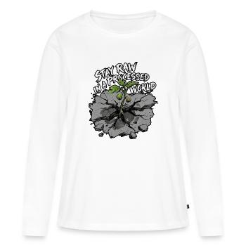Vivre naturellement - T-shirt manches longues Premium bio Femme - blanc - Devant - Julia (174cm)