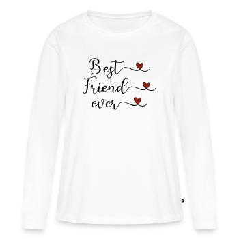Bester Freund  - Frauen Premium Bio Langarmshirt - Weiß - Vorne - Julia (174cm)