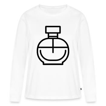 flacon de parfum - T-shirt manches longues Premium bio Femme - blanc - Devant - Julia (174cm)