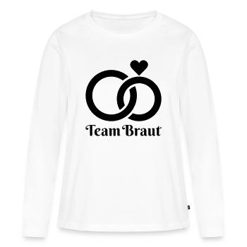 Hochzeit, Verlobung, Hochzeitsfeier - Frauen Premium Bio Langarmshirt - Weiß - Vorne - Julia (174cm)