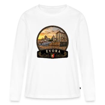 Evora Portugal Altstadt Urlaub Europa Atlantik - Frauen Premium Bio Langarmshirt - Weiß - Vorne - Julia (174cm)