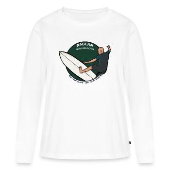 Raglan New Zealand World Class Left Hand Surf - Women's Premium Organic Long Sleeve Shirt - white - Front - Julia (174cm)
