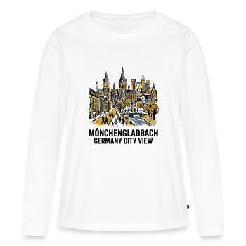 Mönchengladbach Germany Skyline And Local - Frauen Premium Bio Langarmshirt - Weiß - Vorne - Julia (174cm)