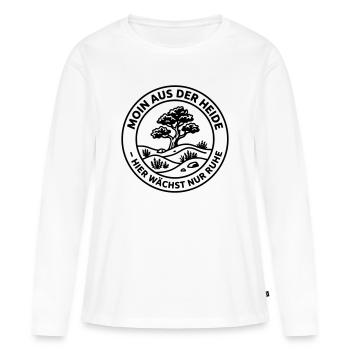 Moin aus der Heide  - Frauen Premium Bio Langarmshirt - Weiß - Vorne - Julia (174cm)