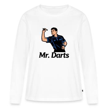 Fléchettes darter - T-shirt manches longues Premium bio Femme - blanc - Devant - Julia (174cm)