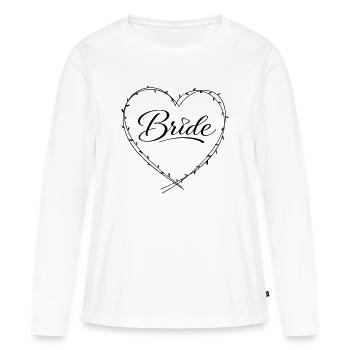 Bride - Frauen Premium Bio Langarmshirt - Weiß - Vorne - Julia (174cm)