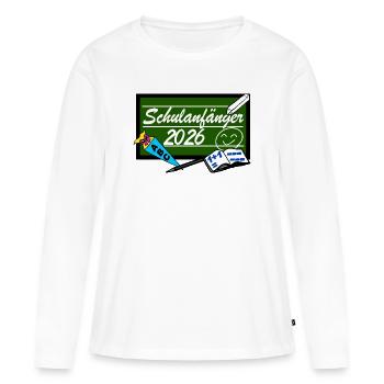 Schulanfänger 2026 - erster Schultag - Frauen Premium Bio Langarmshirt - Weiß - Vorne - Julia (174cm)
