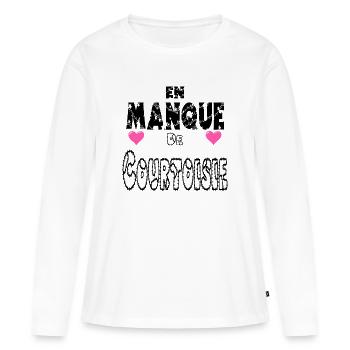 En Manque de Courtoisie - T-shirt manches longues Premium bio Femme - blanc - Devant - Julia (174cm)