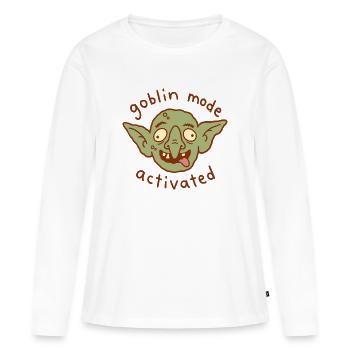 Mode Gobelin activé - T-shirt manches longues Premium bio Femme - blanc - Devant - Julia (174cm)