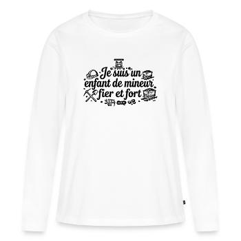Enfant de mineur  - T-shirt manches longues Premium bio Femme - blanc - Devant - Julia (174cm)