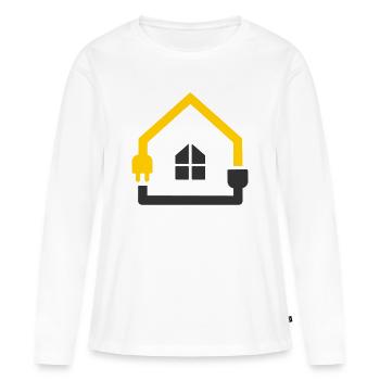 Maison intelligente prise pour électricien - T-shirt manches longues Premium bio Femme - blanc - Devant - Julia (174cm)