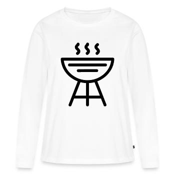 bbq - T-shirt manches longues Premium bio Femme - blanc - Devant - Julia (174cm)