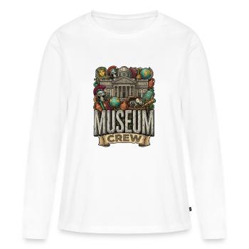 Équipe du musée - T-shirt manches longues Premium bio Femme - blanc - Devant - Julia (174cm)