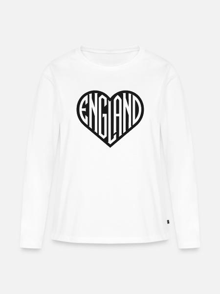 Geometrisches England Herz - Frauen Premium Bio Langarmshirt - Weiß
