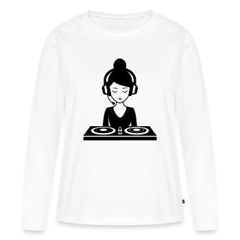 DJ Turntables Woman Festival - T-shirt manches longues Premium bio Femme - blanc - Devant - Julia (174cm)