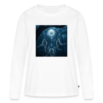 Talisman de la Nuit de l’Attrape-Rêves - Dark Fantasy - T-shirt manches longues Premium bio Femme - blanc - Devant - Julia (174cm)