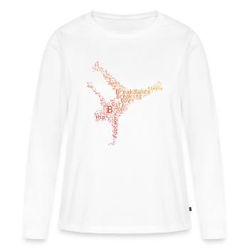 Idée de cadeau pour un danseur hip-hop avec du b-boying - T-shirt manches longues Premium bio Femme - blanc - Devant - Julia (174cm)