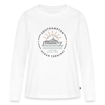 Insigne maritime du Southampton Ocean Terminal - T-shirt manches longues Premium bio Femme - blanc - Devant - Julia (174cm)