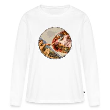 Adam and God: Creation Dialogue - Women's Premium Organic Long Sleeve Shirt - white - Front - Julia (174cm)