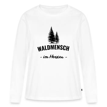 Waldmensch im Herzen - Frauen Premium Bio Langarmshirt - Weiß - Vorne - Julia (174cm)