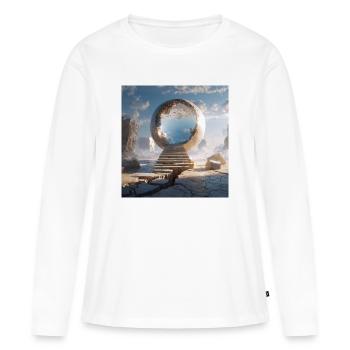 Portail de district sur Steinweg - T-shirt manches longues Premium bio Femme - blanc - Devant - Julia (174cm)