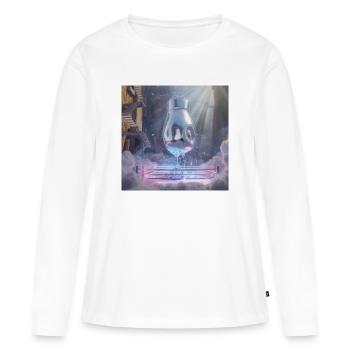 Gant de boxe flottant sur un anneau de nuages - T-shirt manches longues Premium bio Femme - blanc - Devant - Julia (174cm)