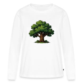 Vieil arbre dans le parfum de la forêt - T-shirt manches longues Premium bio Femme - blanc - Devant - Julia (174cm)