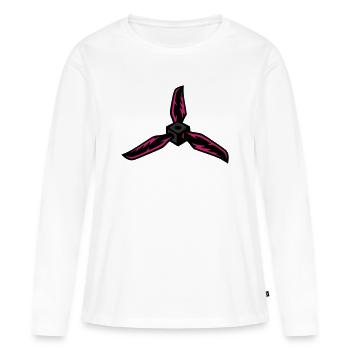 Drones Hélice FPV Course Fabrication de modèles RC - T-shirt manches longues Premium bio Femme - blanc - Devant - Julia (174cm)