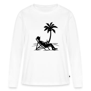 Sommer Relaxen Urlaub - Frauen Premium Bio Langarmshirt - Weiß - Vorne - Julia (174cm)
