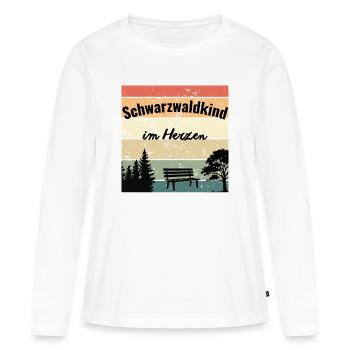 Schwarzwaldkind im Herzen - Frauen Premium Bio Langarmshirt - Weiß - Vorne - Julia (174cm)