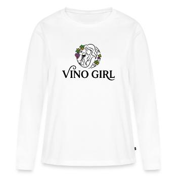 Vino girl  - Frauen Premium Bio Langarmshirt - Weiß - Vorne - Julia (174cm)