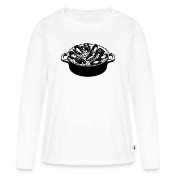 marmite_de_moules - Frauen Premium Bio Langarmshirt - Weiß - Vorne - Julia (174cm)