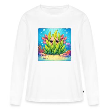 Charme caché sous-marin - T-shirt manches longues Premium bio Femme - blanc - Devant - Julia (174cm)