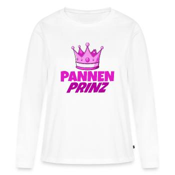 Prince de la Crise – Roi des Malheurs - T-shirt manches longues Premium bio Femme - blanc - Devant - Julia (174cm)