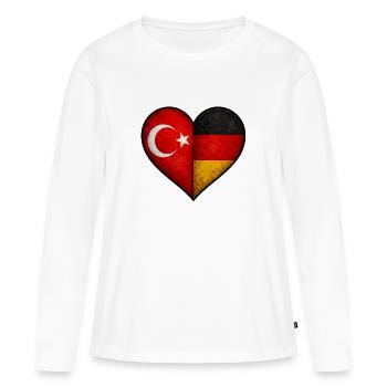 Deutschland Türkei - Frauen Premium Bio Langarmshirt - Weiß - Vorne - Julia (174cm)