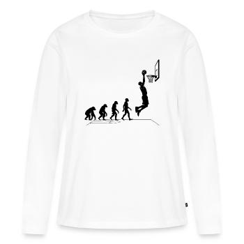 Évolution du singe au joueur de basket Graphismes - T-shirt manches longues Premium bio Femme - blanc - Devant - Julia (174cm)