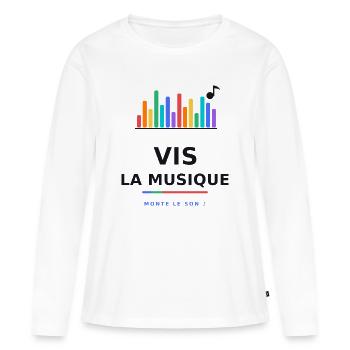 Vis La Musique ArcEnCiel - T-shirt manches longues Premium bio Femme - blanc - Devant - Julia (174cm)